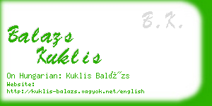 balazs kuklis business card